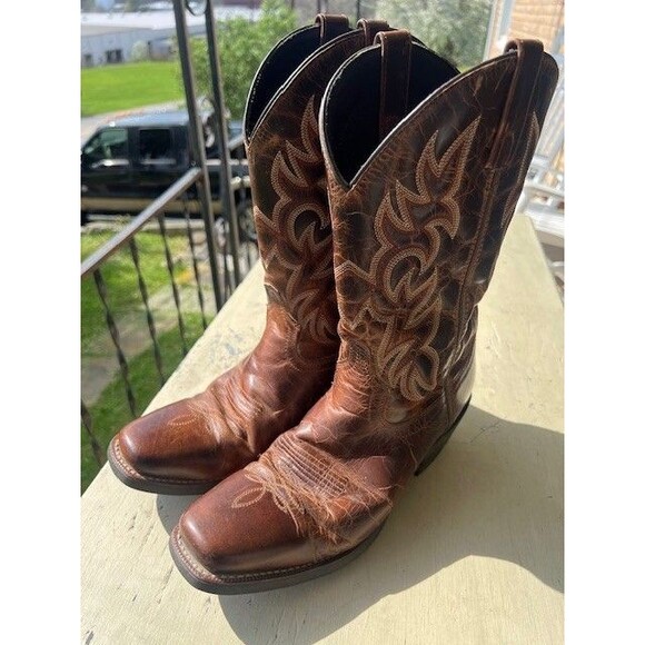 Laredo Breakout Mn’s Sz 9D Western Cowboy Boots Distressed Leather Square Toe main image 7